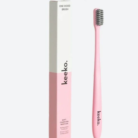 Keeko Oral Care Set 1 Good Brush Pink Biodegradable and Coconut Tooth Floss New - Picture 4 of 6